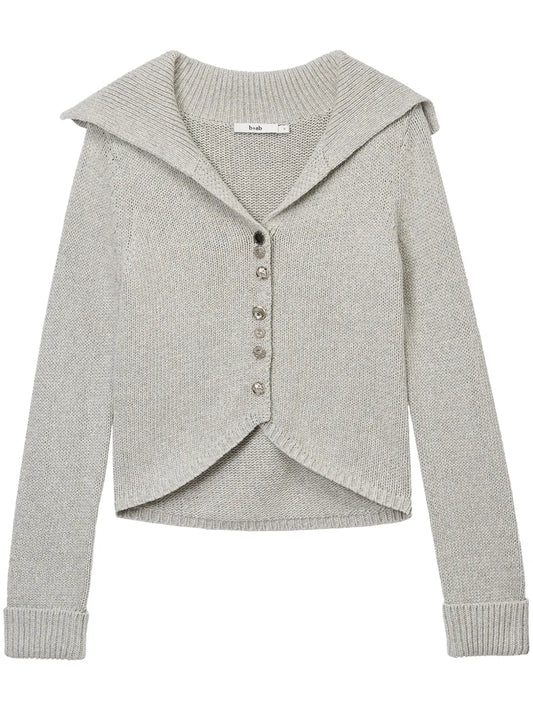 Wide-Lapel Cardigan
