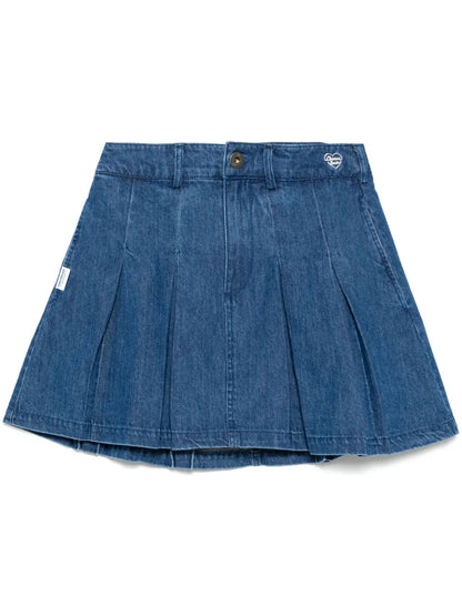 Denim Pleated Skirt