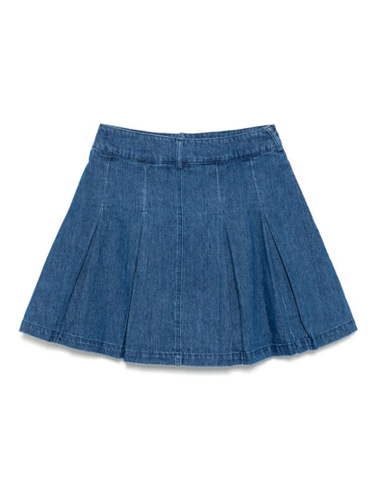 Denim Pleated Skirt