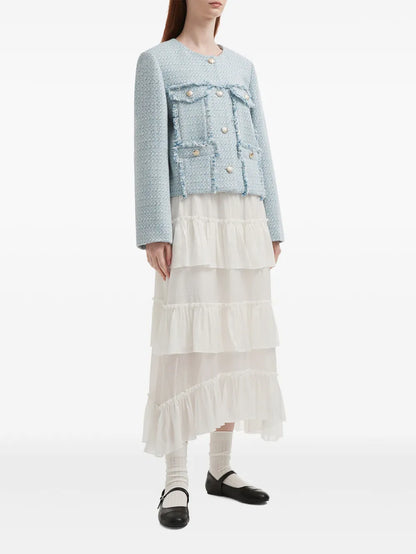 Round Neck Tweed Jacket