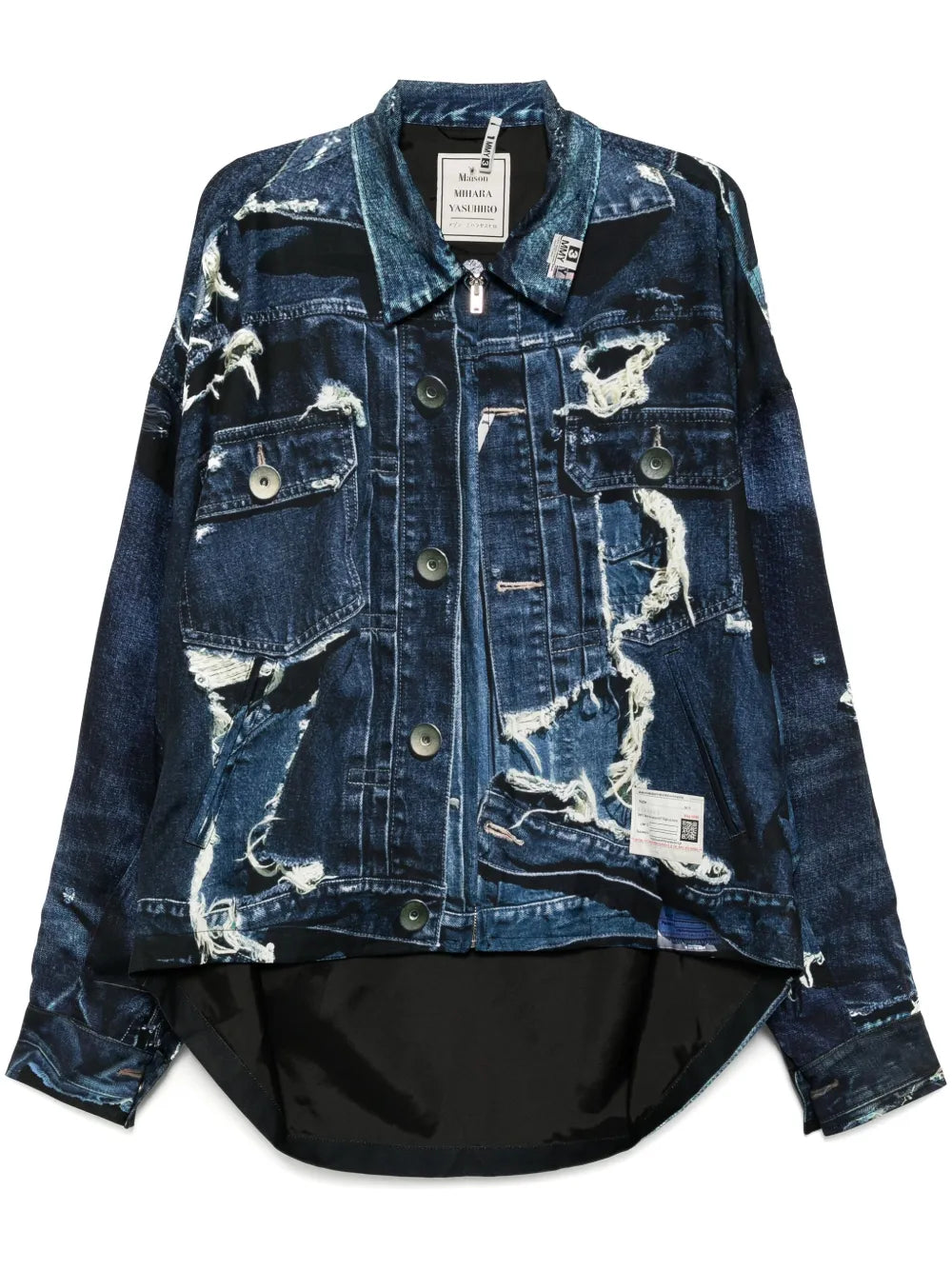 Graphic-Print Shirt Jacket
