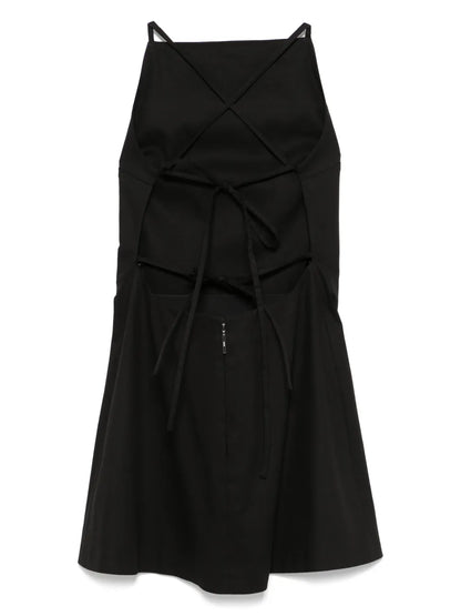 Floral-Appliqué Mini Dress