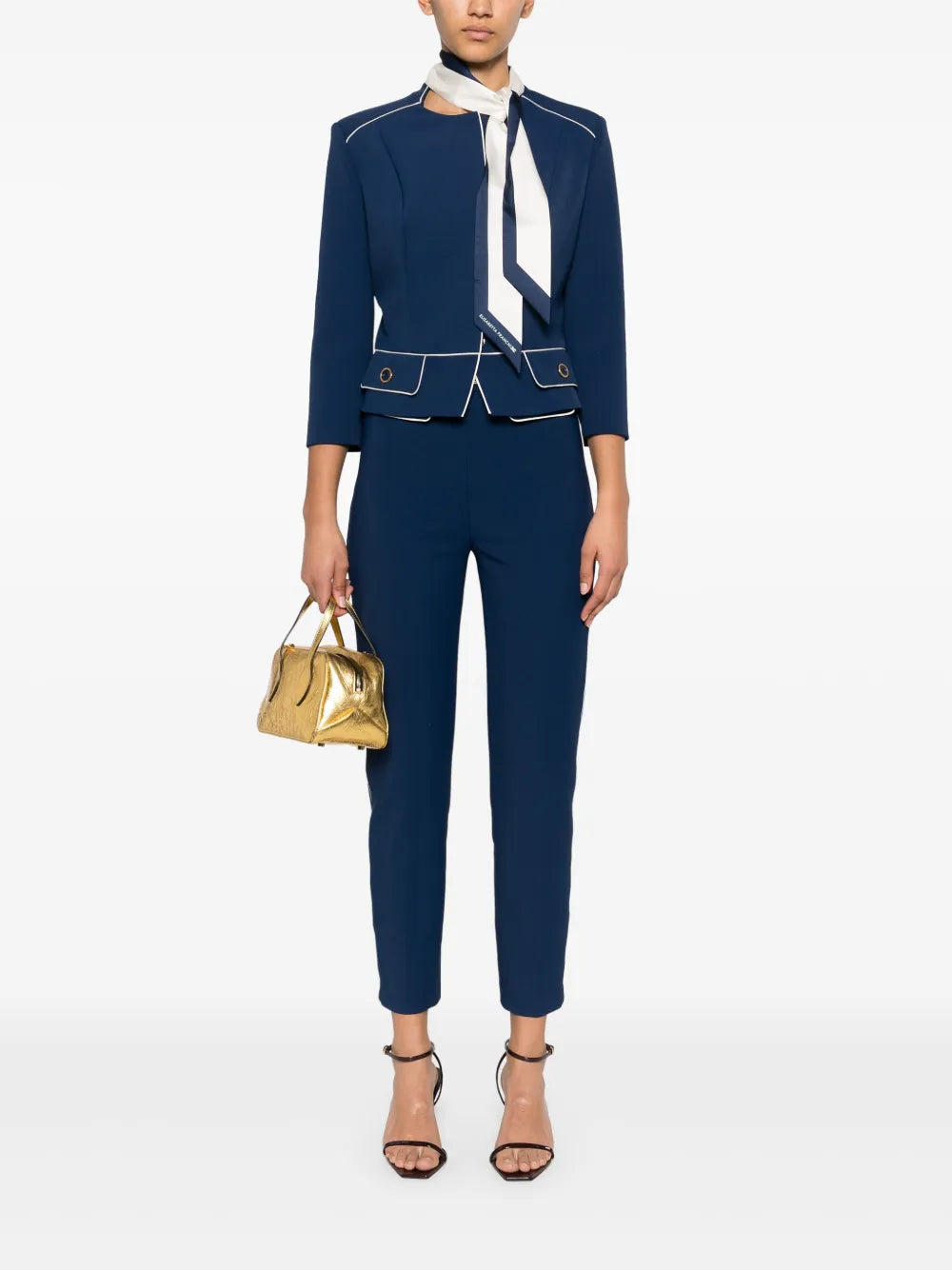 Horsebit-Detail Crepe Trousers