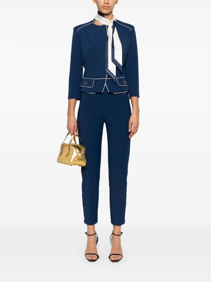 Horsebit-Detail Crepe Trousers