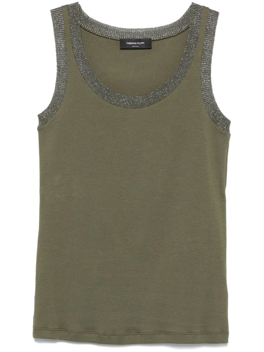 Lurex-Trim Tank Top