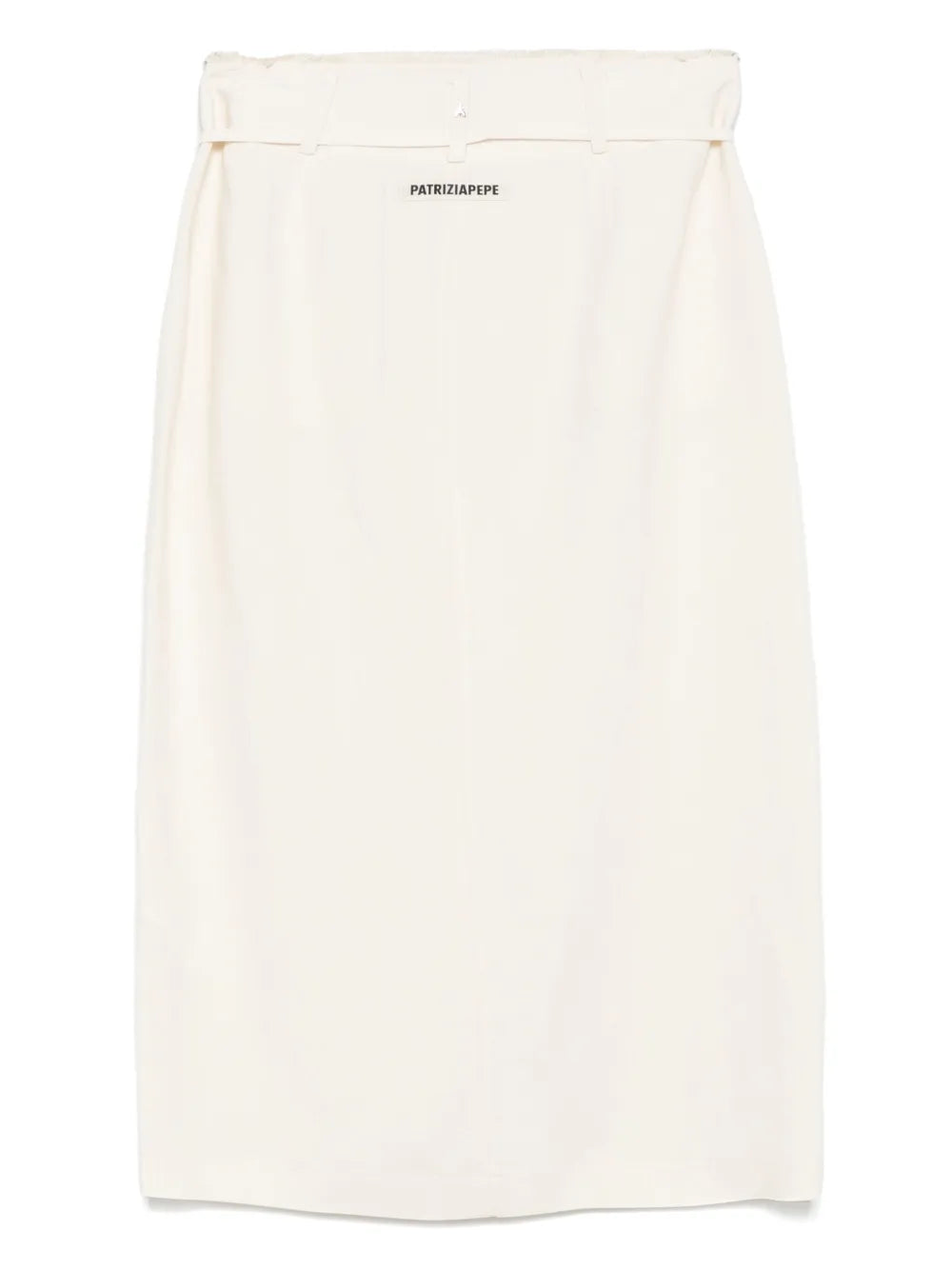 Frayed-Edge Midi Skirt
