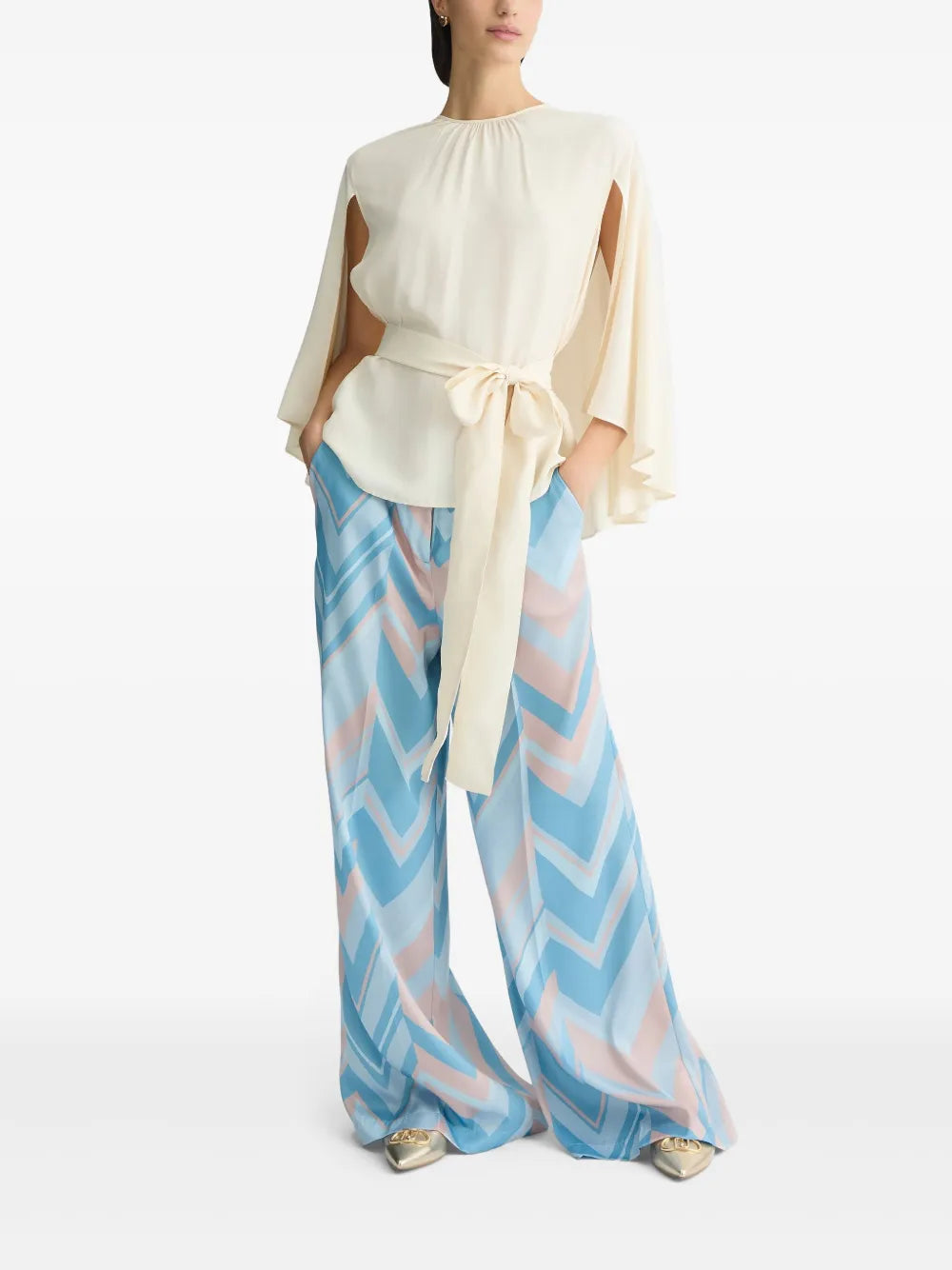 Chevron Print Palazzo Trousers