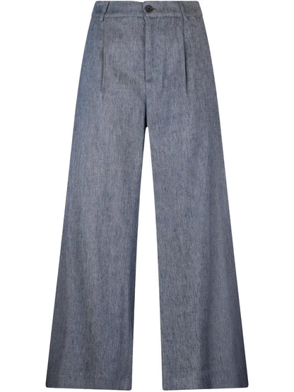 Flared Denim Trousers
