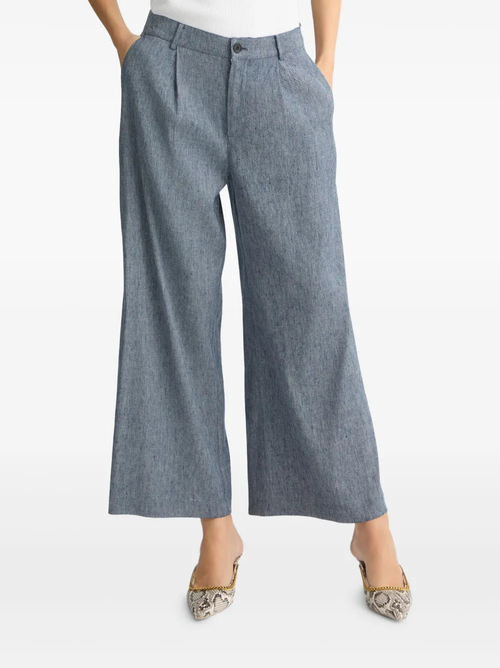 Flared Denim Trousers