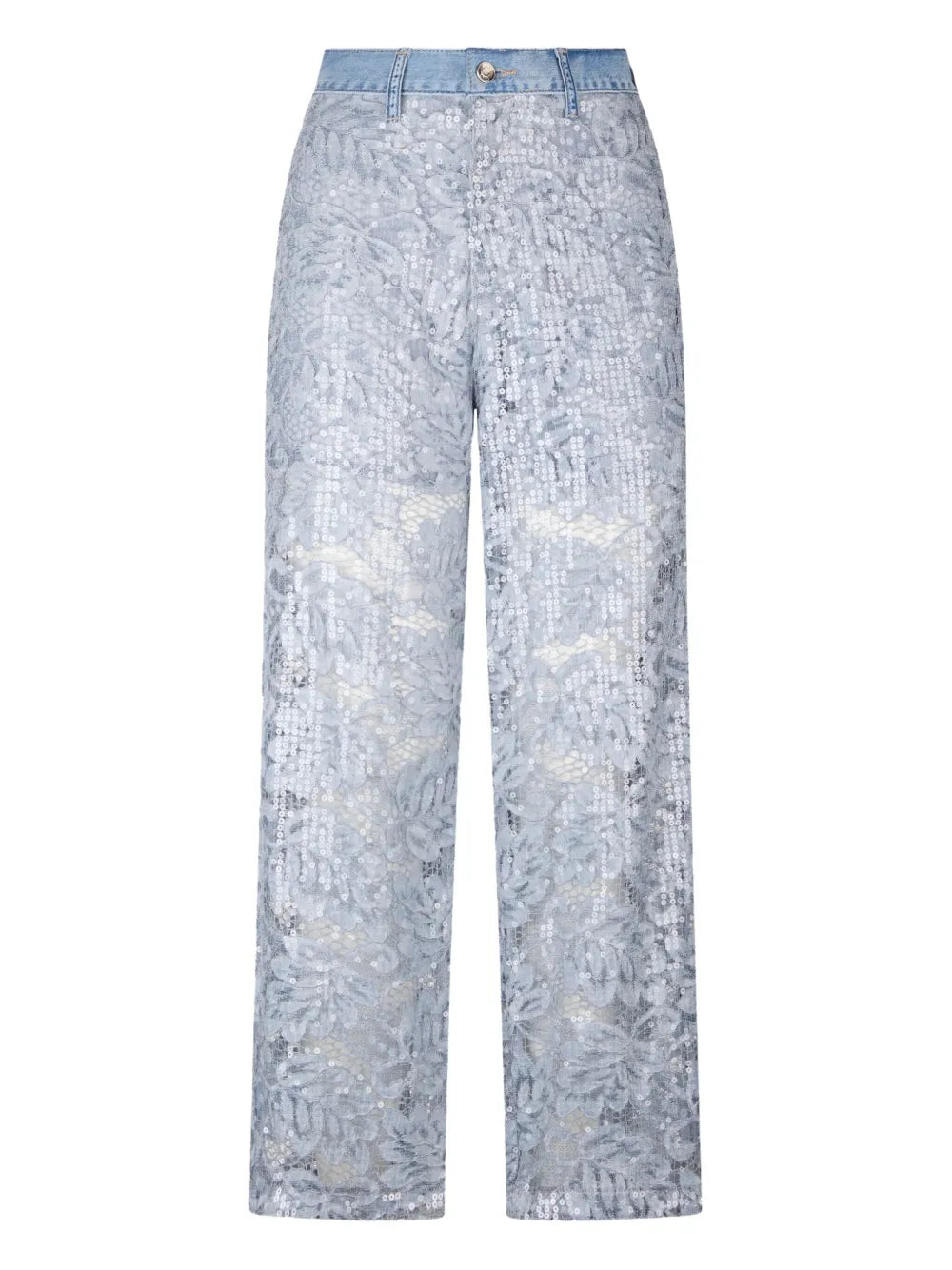 Floral-Lace Jeans