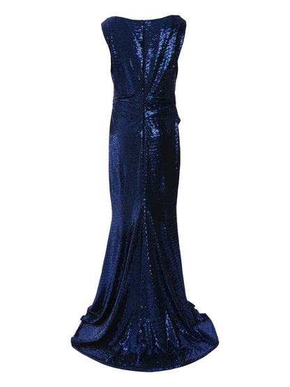 Mezzaluna Sequin-Embellished Gown