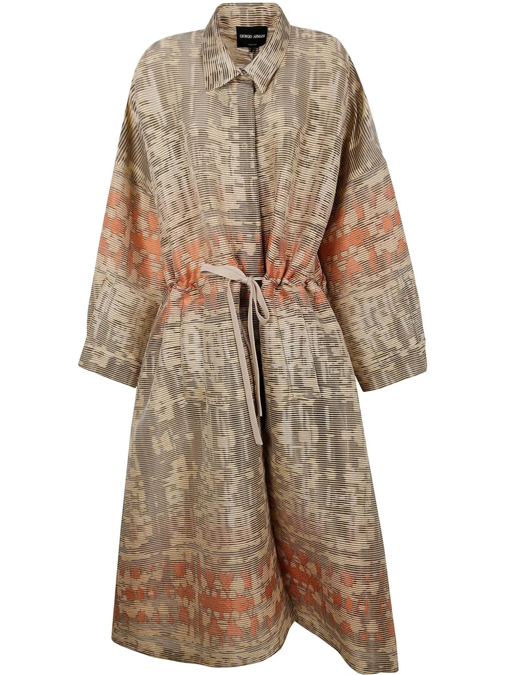 Jacquard Canneté Long Overcoat