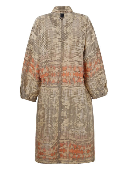 Jacquard Canneté Long Overcoat