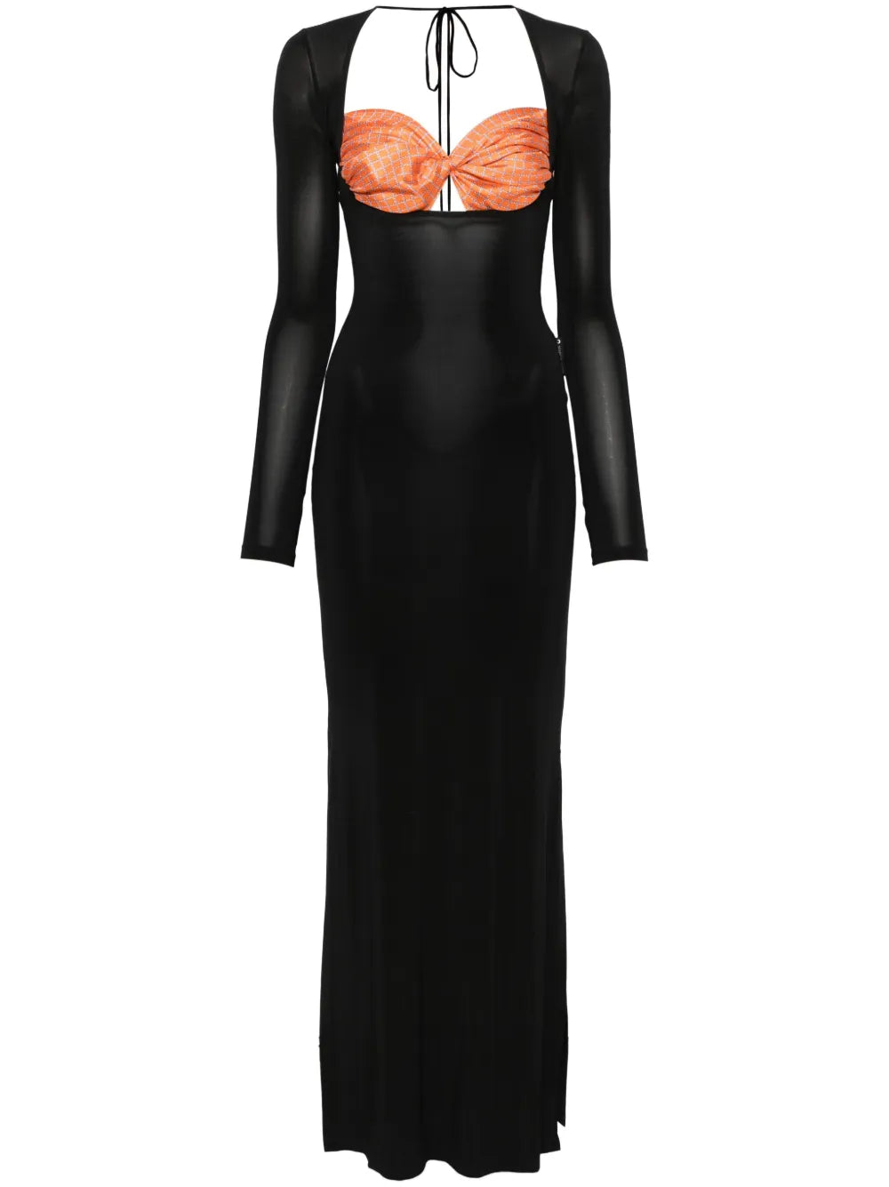 Regenerated Silk Scarves Maxi Dress