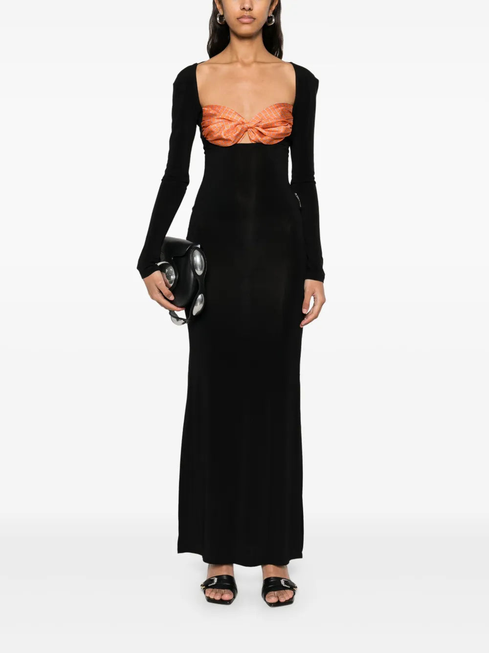 Regenerated Silk Scarves Maxi Dress