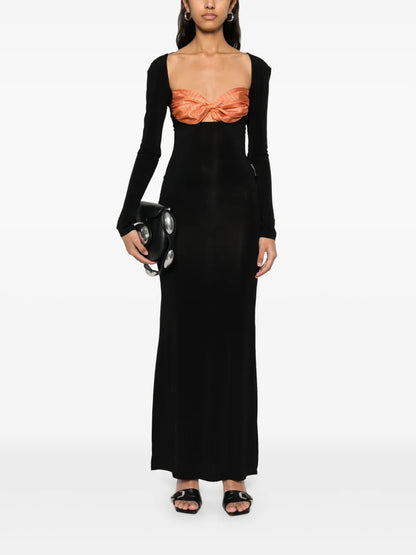 Regenerated Silk Scarves Maxi Dress