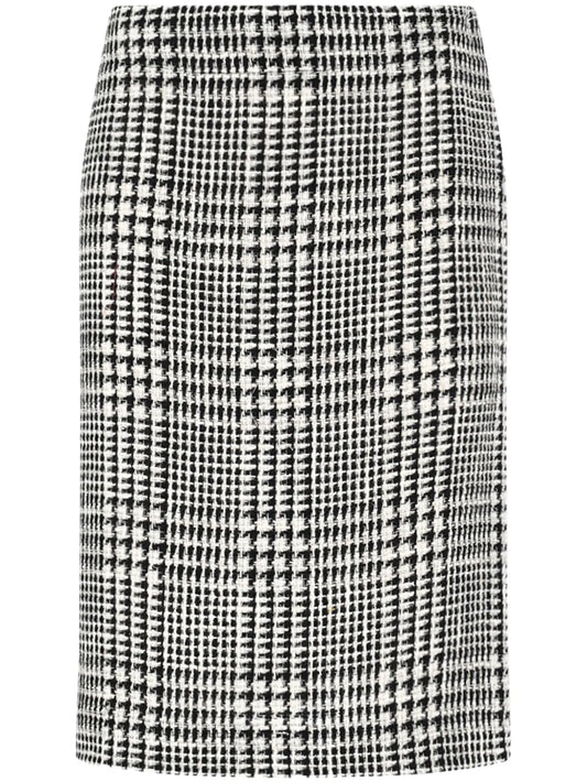 Houndstooth Pencil Skirt