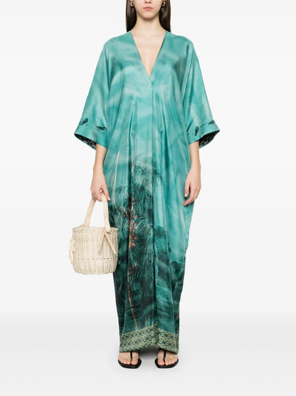 Aloe Silk Maxi Dress