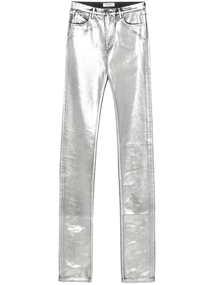 Metallic-Finish Jeans