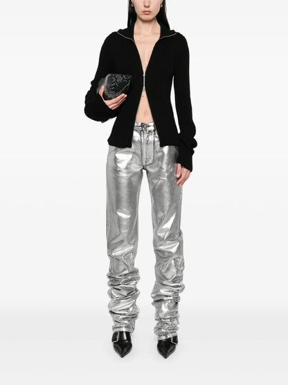 Metallic-Finish Jeans