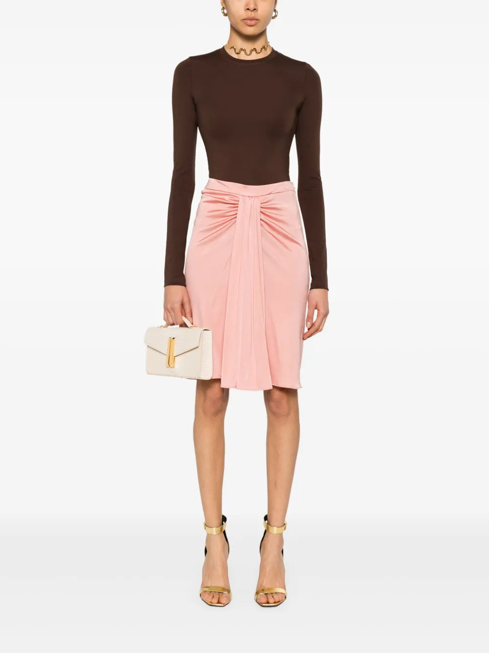 Draped-Detail Mini Skirt