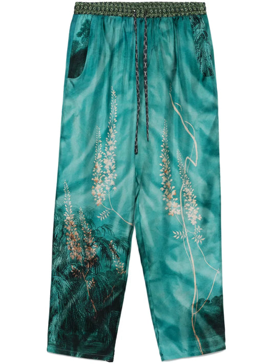 Aloe Silk Cropped Trousers