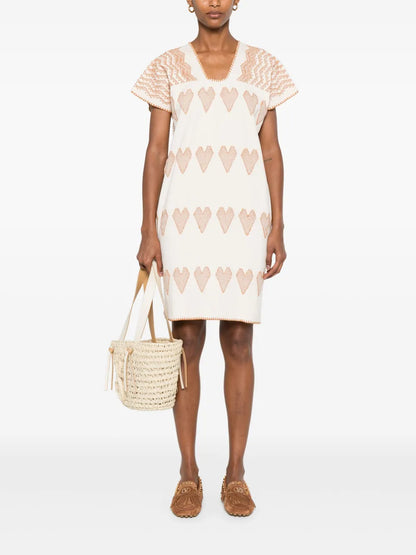 Heart-Pattern Mini Dress