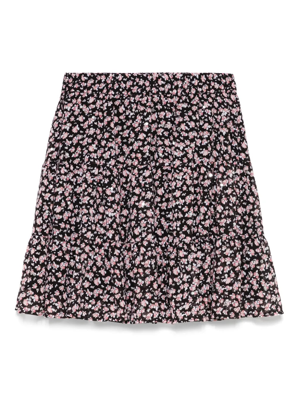 Printed Stud-Embellished Mini Skirt