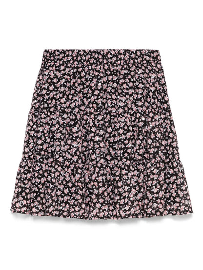 Printed Stud-Embellished Mini Skirt