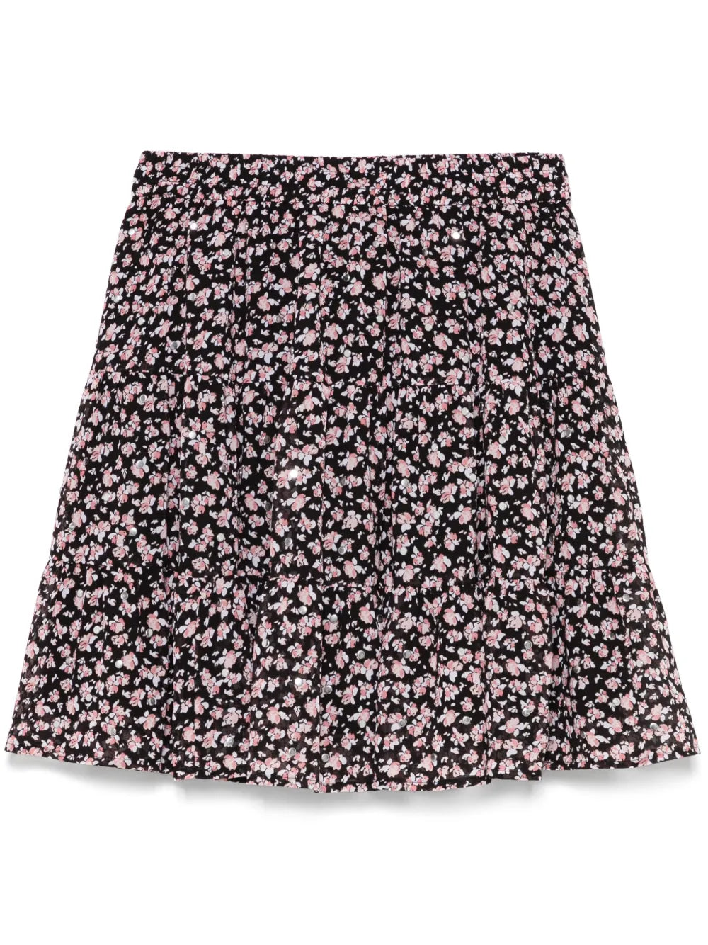 Printed Stud-Embellished Mini Skirt
