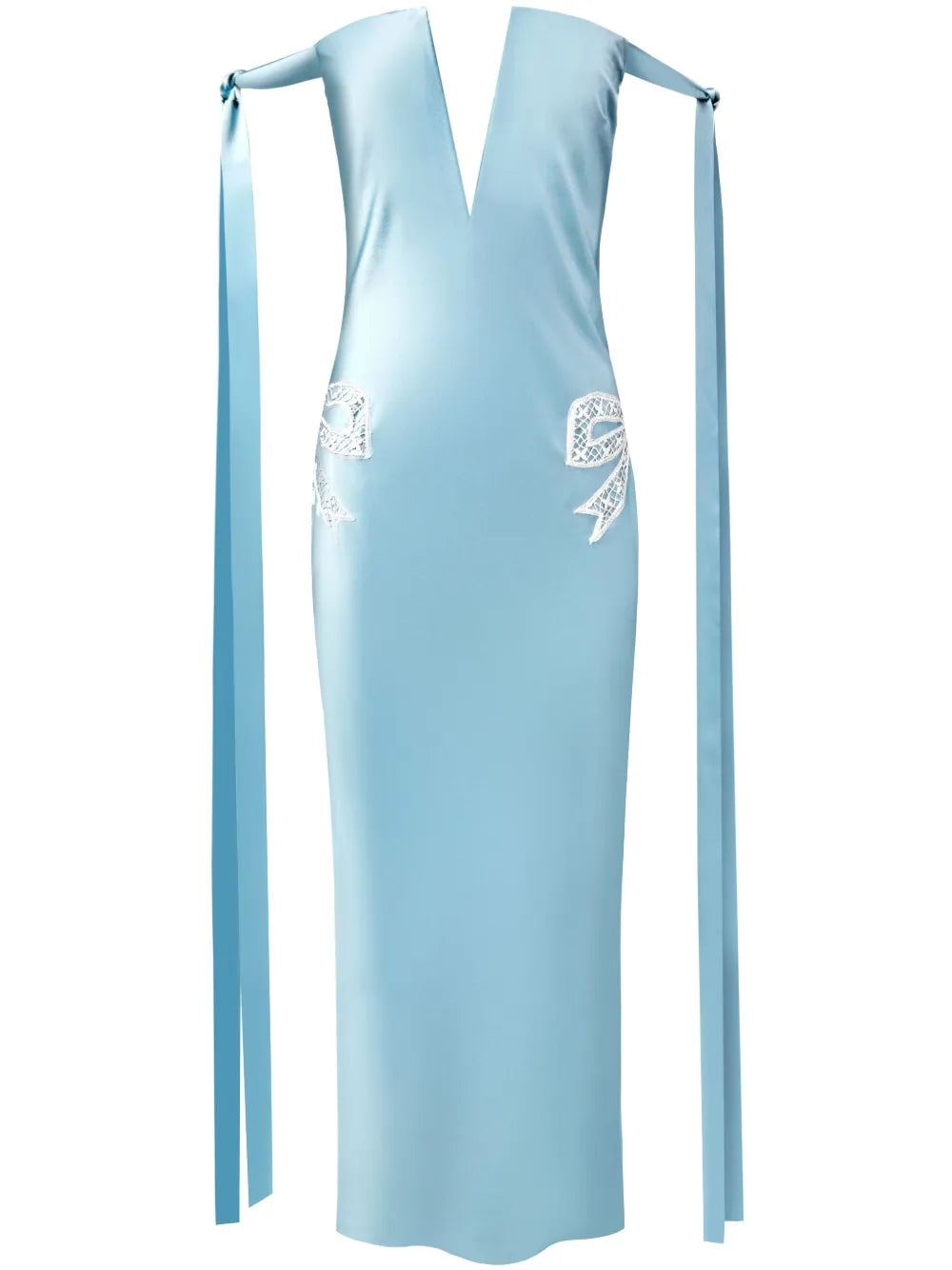 Tied-Sleeve Strapless Dress