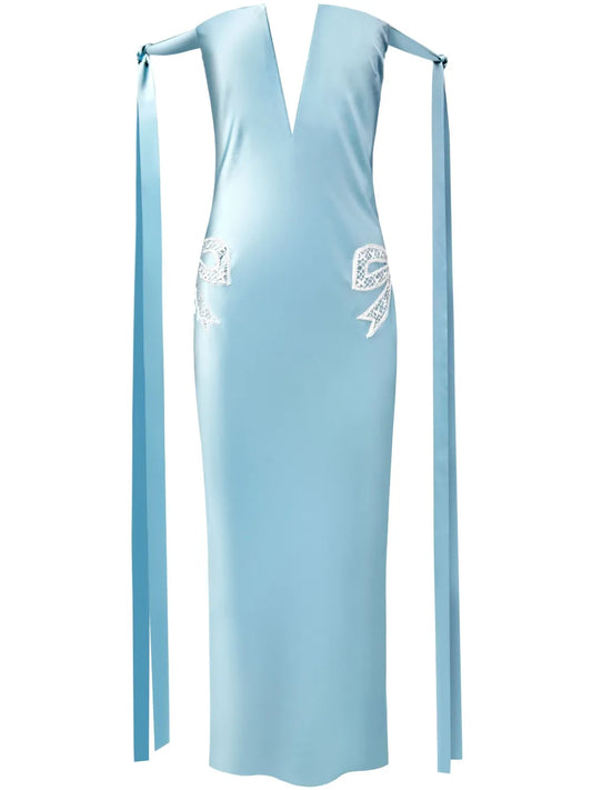 Tied-Sleeve Strapless Dress