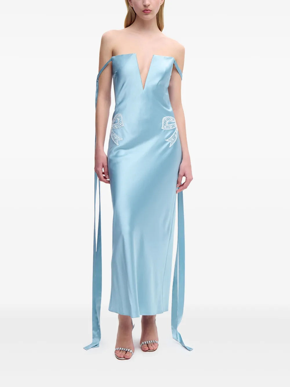 Tied-Sleeve Strapless Dress
