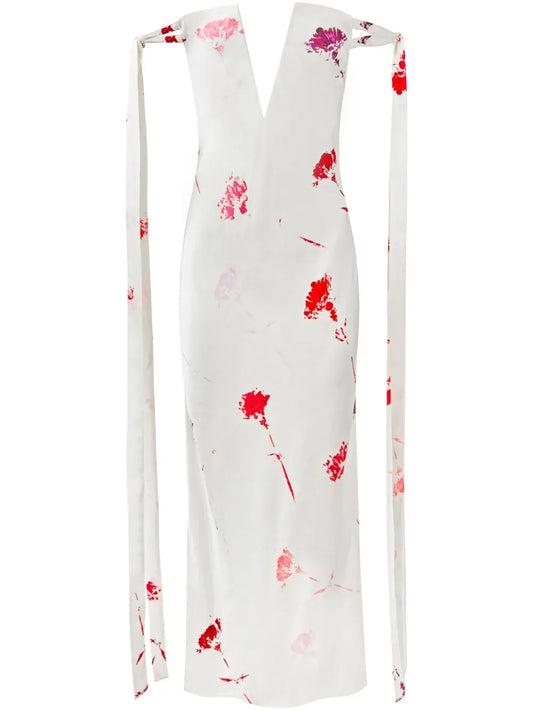 Tied-Sleeve Strapless Dress