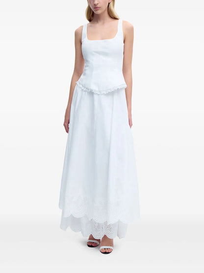 Broderie-Trim Corset Top
