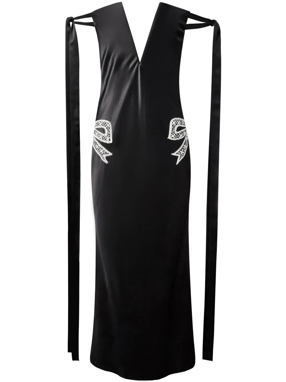 Tied-Sleeve Strapless Dress