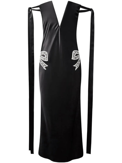 Tied-Sleeve Strapless Dress