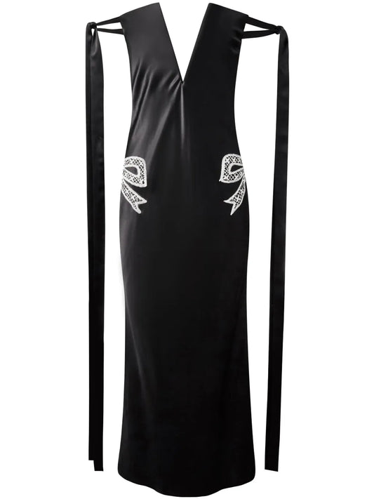 Tied-Sleeve Strapless Dress