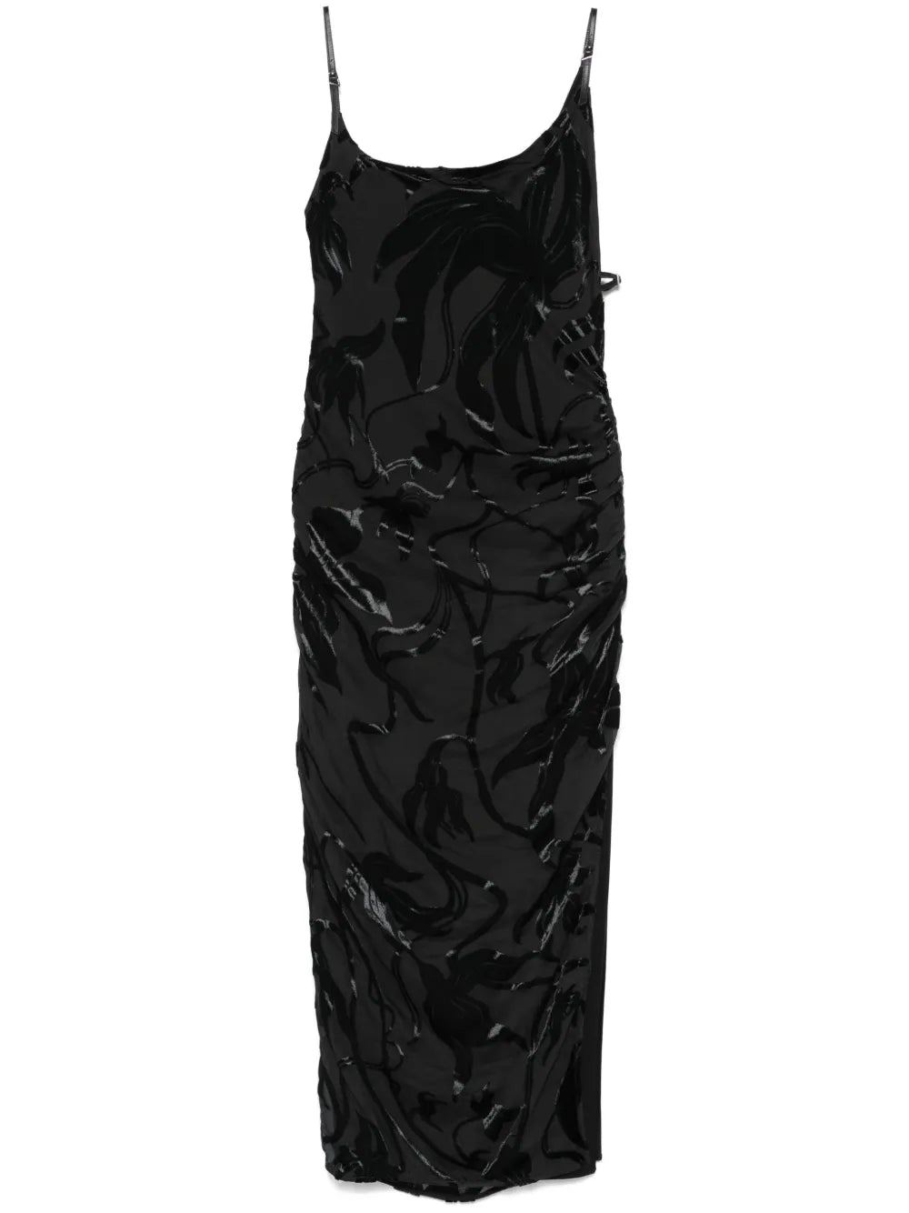 Flocked Midi Dress