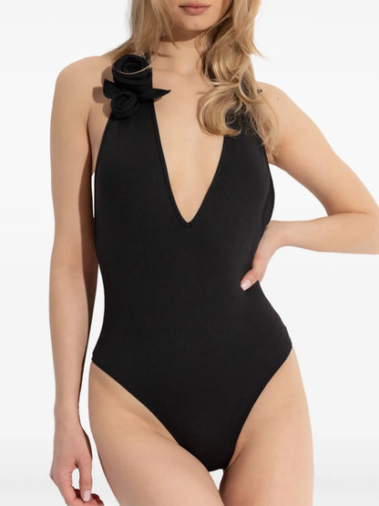 Floral-Appliqué Swimsuit