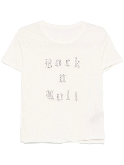 Rhinestone-Slogan T-Shirt