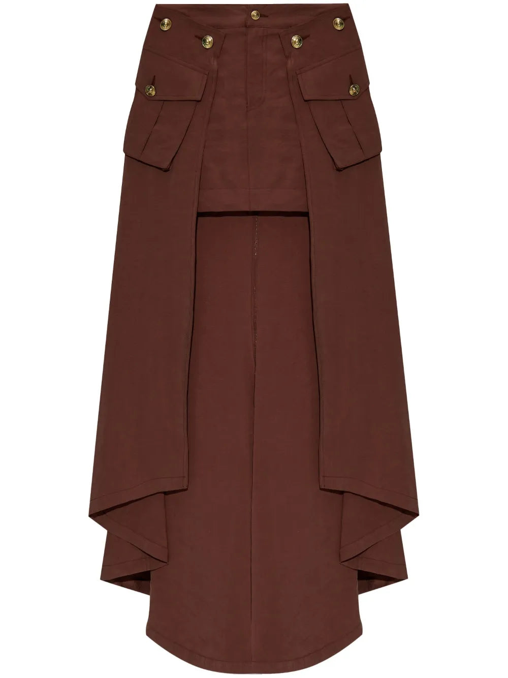 Asymmetric-Hem Midi Skirt