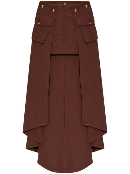 Asymmetric-Hem Midi Skirt