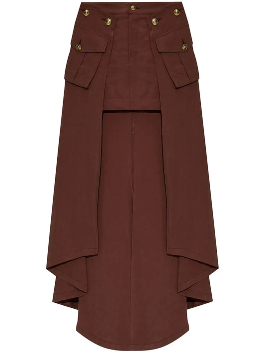 Asymmetric-Hem Midi Skirt