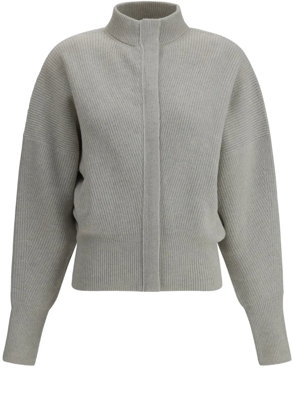 Ribbed High-Neck Cardigan