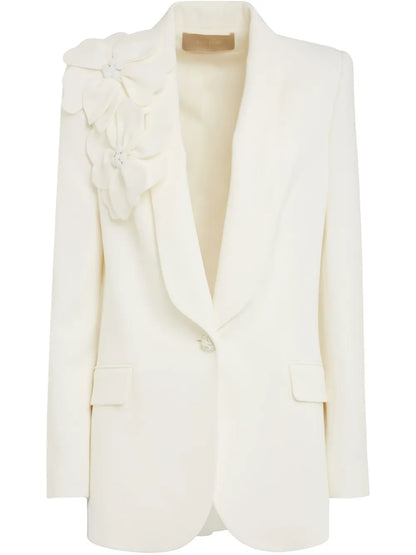 Floral-Appliqué Blazer