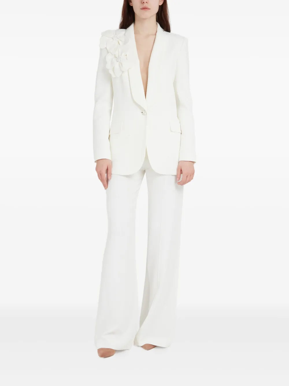 Floral-Appliqué Blazer