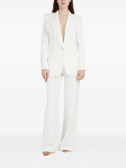 Floral-Appliqué Blazer