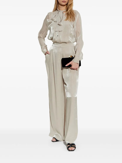 Gathered-Tie Blouse