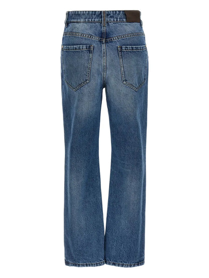 Monili-Embellished Straight-Leg Jeans